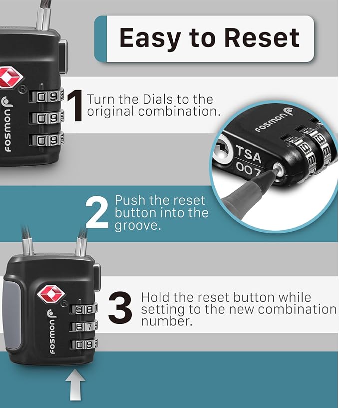 Fosmon TSA Approved Cable Locks - Image 6