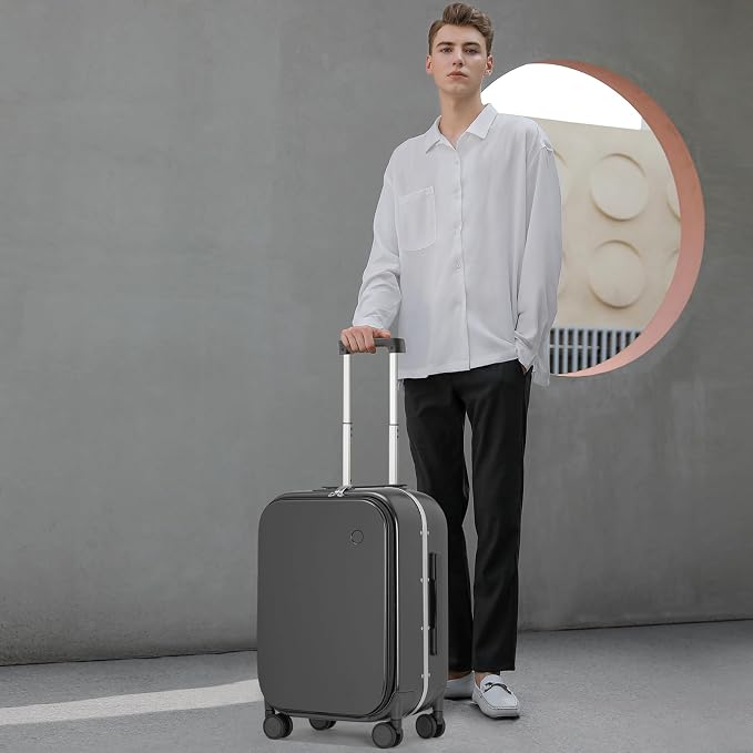 mixi Carry On Luggage, Travel Rolling Luggage Aluminum Frame PC Hardside - Image 2