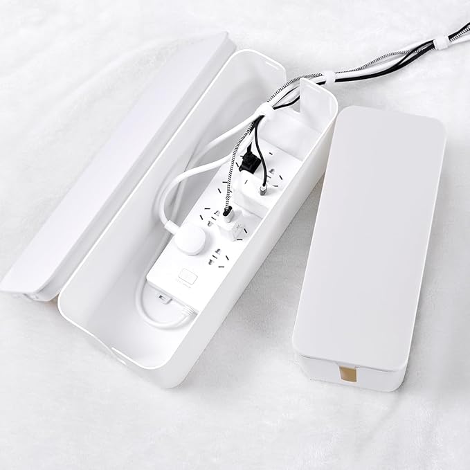 Cable Management Box, 2 Pack Large & Medium Cable Organizer Box - Image 2
