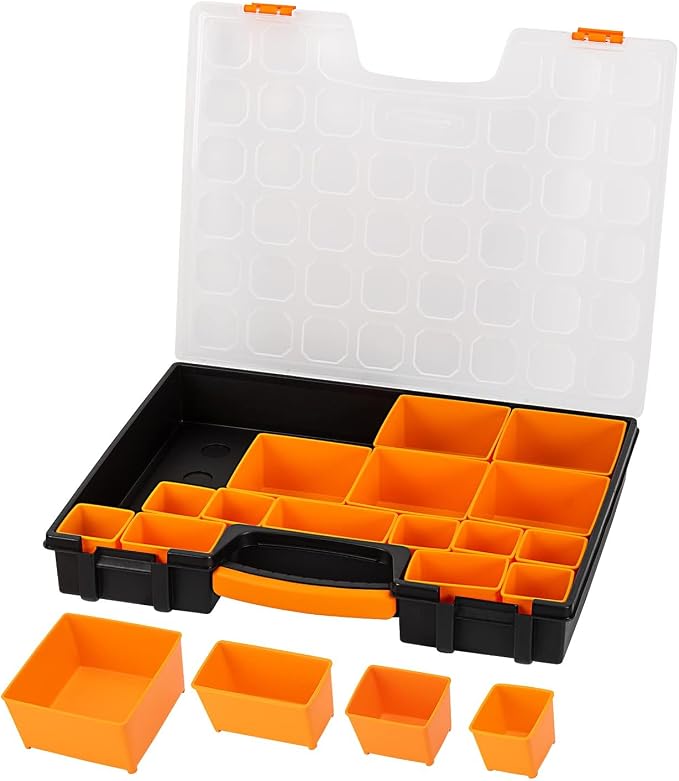 Amazon Basics 19-Removable Compartment Organizer, 16.5 x 13.2 x 2.4 inches - Image 2