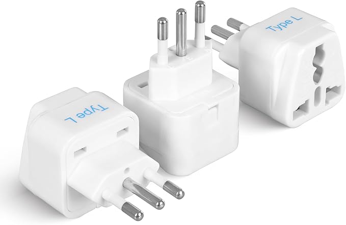 Ceptics Italy Power Adapter, Type L plug adapter, Universal Travel Adapter Chile by Ceptics