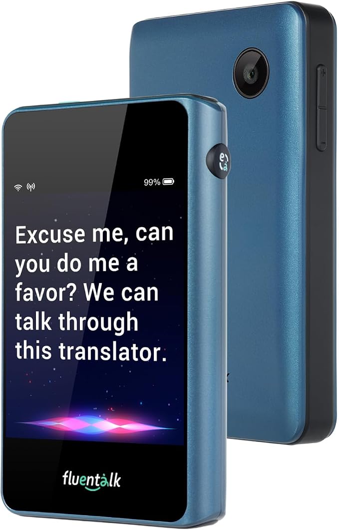 Timekettle, Fluentalk T1 Mini Translator Device No WiFi Needed, Built in 1-Year by Fluentalk