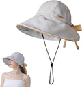 Wide Brim Hats for Woman Foldable Hats Sun Hats for Women uv Protection Bowknot by Unknown