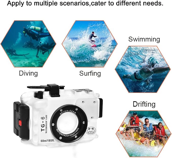 Seafrog WPC-TG6 Waterproof housing case Underwater Diving 195FT/60M Works - Image 3