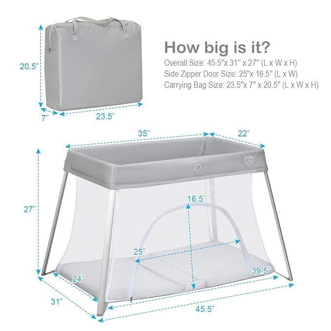 BABY JOY 2 in 1 Travel Crib - Image 3