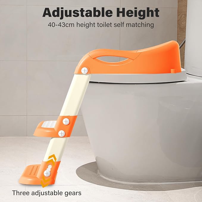 Potty Training Seat with Step Stool Ladder, Adjustable Foldable Potty Seat - Image 6