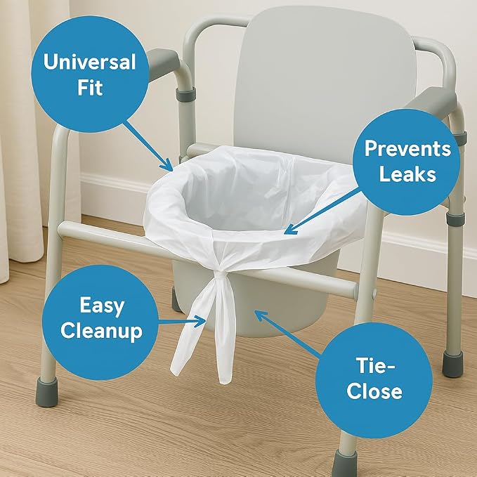 Disposable Commode Liners – 50 Count Universal Fit Toilet Liners - Image 2
