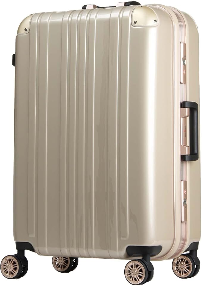 LEGEND WALKER Durable Aluminum Frame Hardside Luggage, ChampagneGold, by LEGENDWALKER