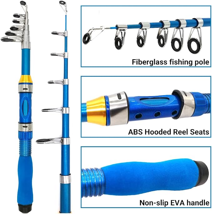 Kilitn Kids Fishing Rod, 1.5M 61Inch 4.92Ft Portable Telescopic Fishing Pole - Image 2