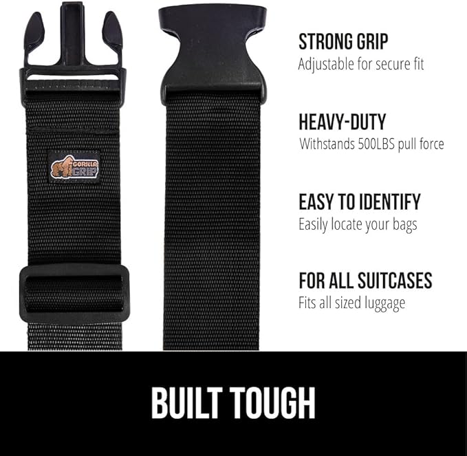 GORILLA GRIP Heavy Duty Adjustable Luggage Straps - Image 2