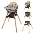 BABY JOY Baby High Chair, 6 in 1 Convertible Wooden High Chair by BABYJOY