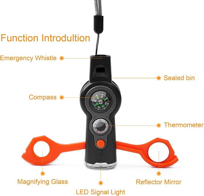 Emergency Survival Function Whistle, Outdoor Multifunctional Tool Safety Whistle - Image 4