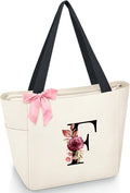 Vavabox Tote Bag, A-Z Initial Monogrammed Waterproof Tote Bag, Bridesmaid Gifts by Vavabox