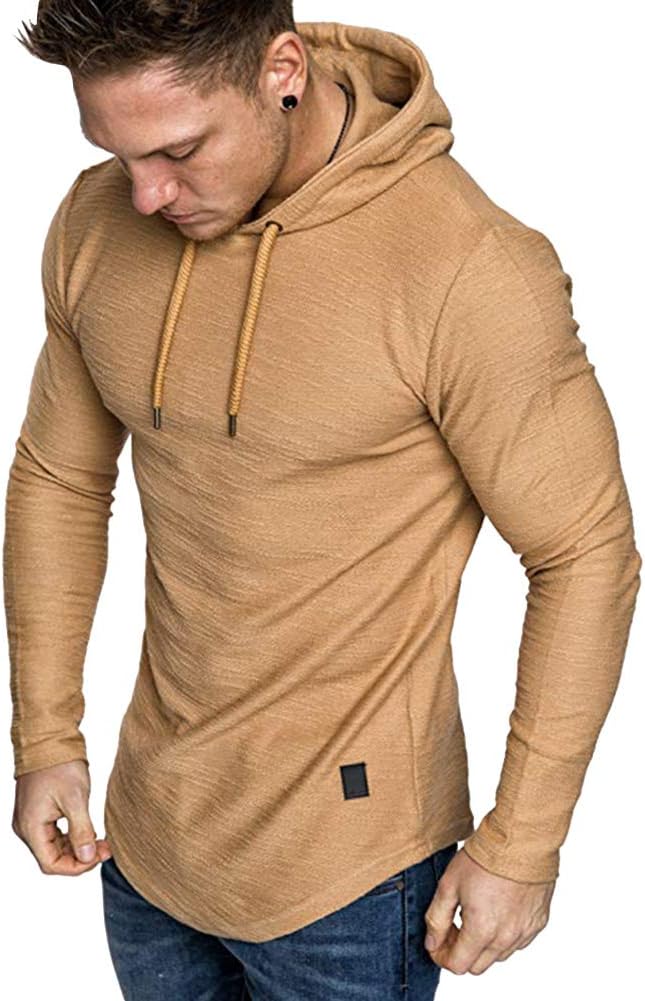 Lexiart Mens Fashion Athletic Hoodies Sport Sweatshirt Solid Color Fleece by Lexiart