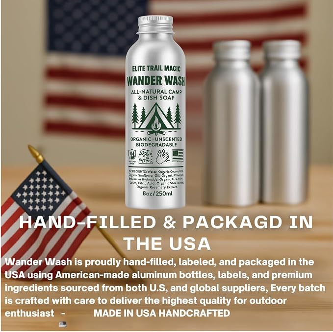 Wander Wash -Biodegradable Camp & Dish Soap Unscented | Made in USA | Organic - Image 4