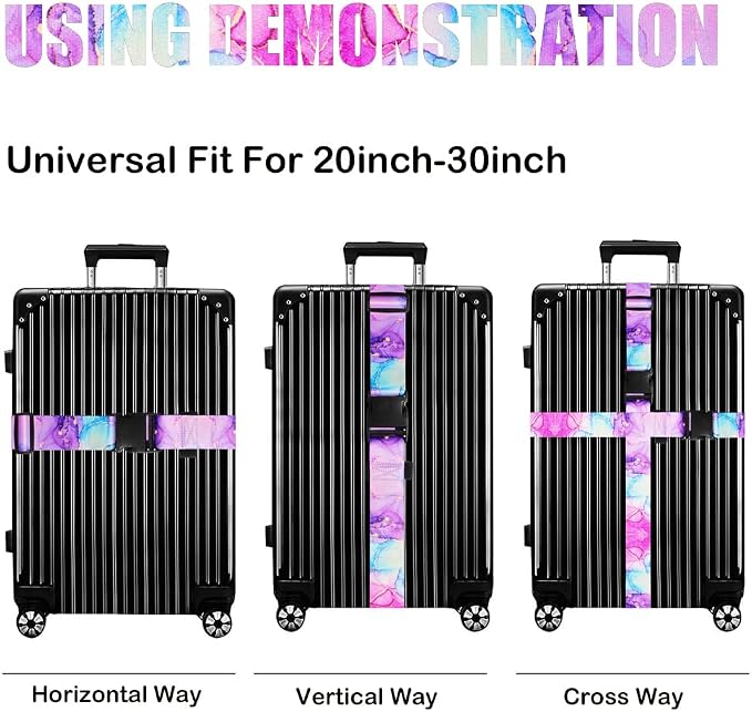 Luggage Straps for Suitcases TSA Approved-2 Pack Bright Personalized Luggage - Image 4