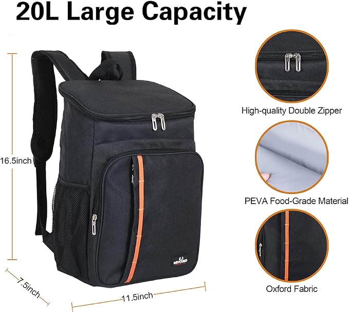 CODOBON Cooler Backpack 20L Insulated Backpack Coolers Lightweight Leak-Proof - Image 2
