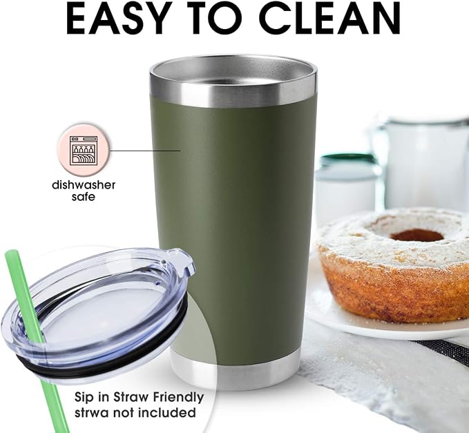 HASLE OUTFITTERS 20oz Stainless Steel Tumblers Bulk, Insulated Travel Cup - Image 3