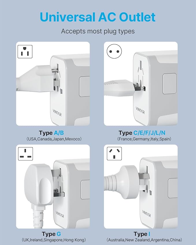 Universal Travel Adapter, VINTAR International Power Adapter - Image 5