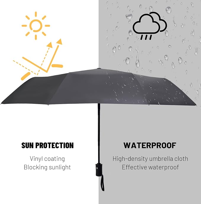 SY COMPACT Travel Umbrella Windproof Automatic Umbrellas Small Compact UV Sun - Image 6