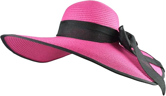 DRESHOW Beach Hats for Women Big Straw Wide Brim Summer Hat Floppy Foldable - Image 7