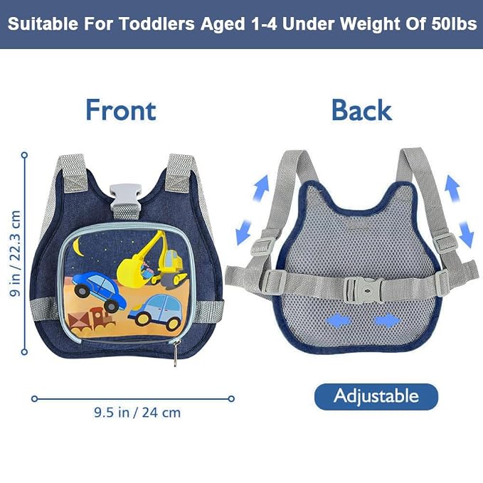 Accmor Toddler Harness Leash + Reflective Anti Lost Wrist Link, Cute Car Kids - Image 3