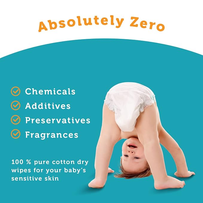 100% Pure Cotton Dry Wipes | 1200 Count | Use Wet or Dry | Soft & Sensitive | - Image 3