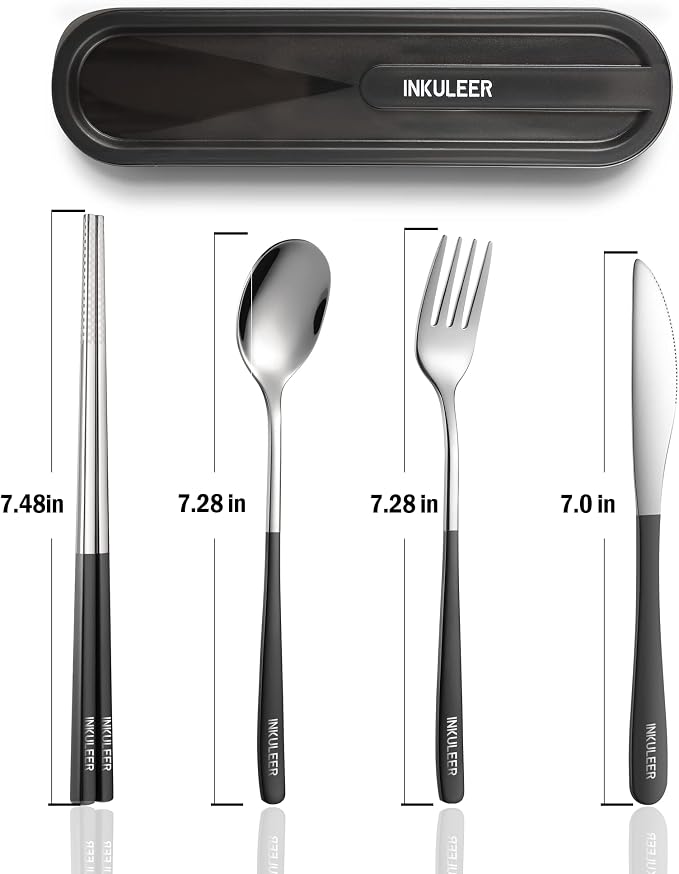 Travel cutlery set, 18/8 stainless steel cutlery, Reusable utensils set - Image 6