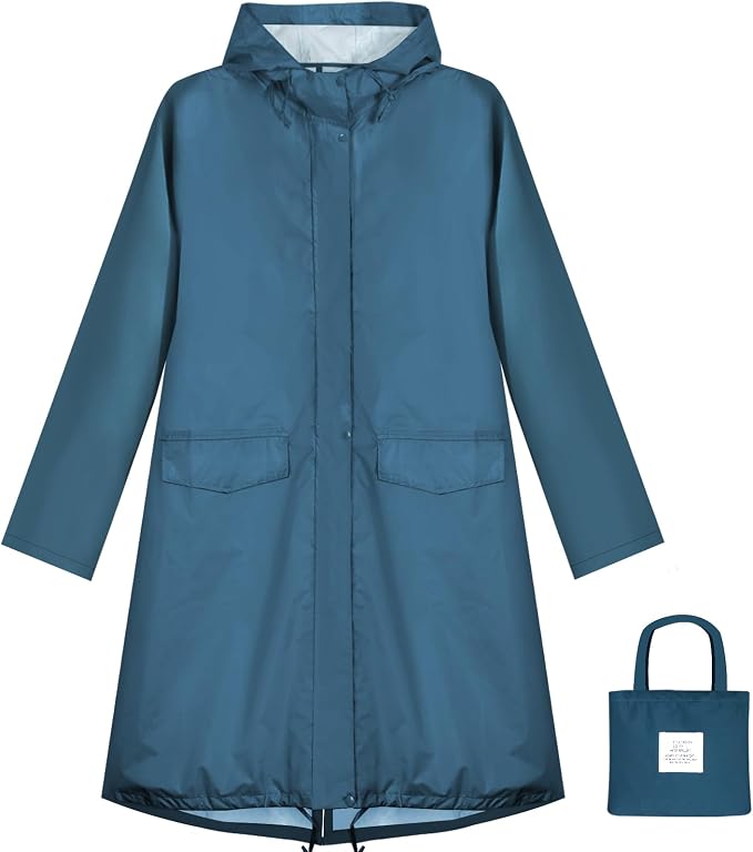 ANYOO Waterproof Rain Poncho Lightweight Reusable Hiking Hooded Coat Jacket by Anyoo