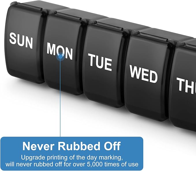 Small Pill Organizer 2 Times a Day, 2 Pack 7 Day Pill Box 1 Time a Day - Image 4
