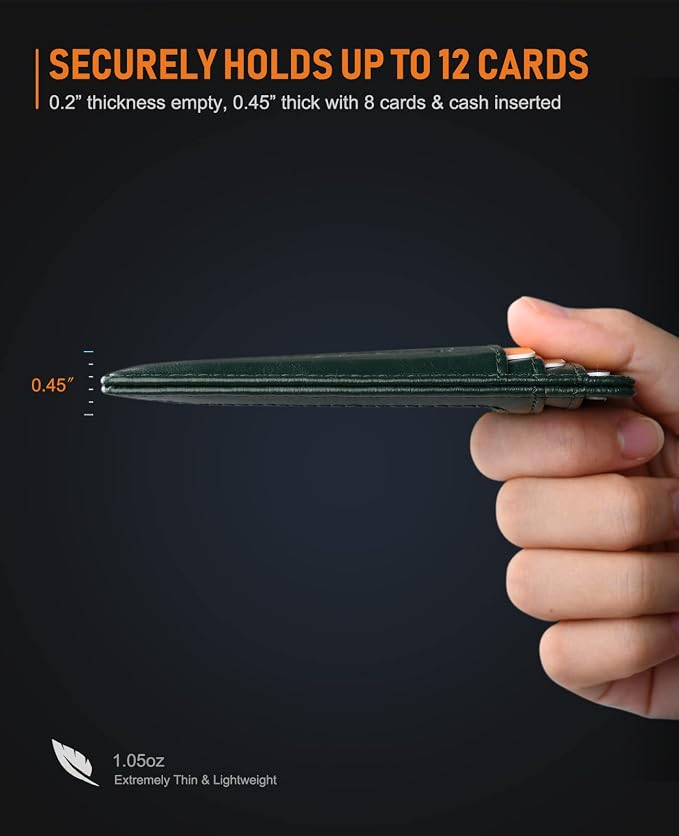 Buffway Slim Minimalist Front Pocket RFID Blocking Leather Wallets - Image 5