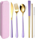 AARAINBOW 6 Pieces 18/8 Stainless Steel Flatware Set Portable Reusable Cutlery by AARAINBOW