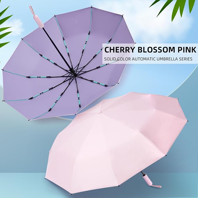 Folding Umbrella Anti-UV Compact Durable Folding Umbrella Auto Open Close - Image 2