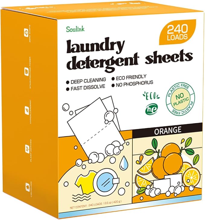 Soulink Laundry Detergent Sheets, 240 Loads by Soulink