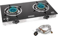 Barton Double Burner Stove w/Auto Ignition LPG Tempered Glass Outdoor Propane by XtremepowerUS