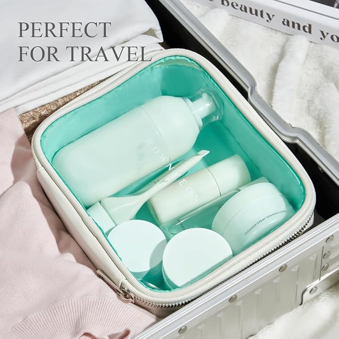 ROWNYEON Clear Makeup Case Toiletry Bag Multipurpose Travel Makeup Train Case - Image 5