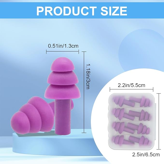 Ear Plugs for Sleeping, 12 Pair Earplugs Noise Canceling Soft Silicone Ear Plug - Image 2