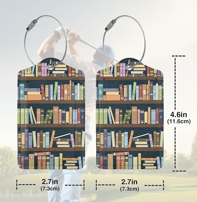 2 Pack Luggage Tags for suitcases Cute Book Luggage Tag, Leather Stainless - Image 2