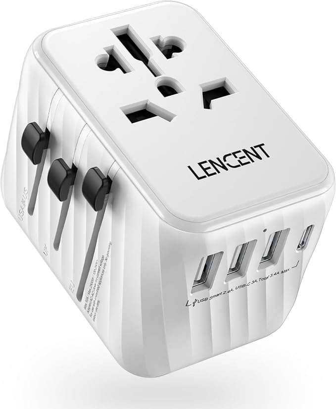 LENCENT Universal Travel Power Adapter, International AC Plug Adaptor by LENCENT