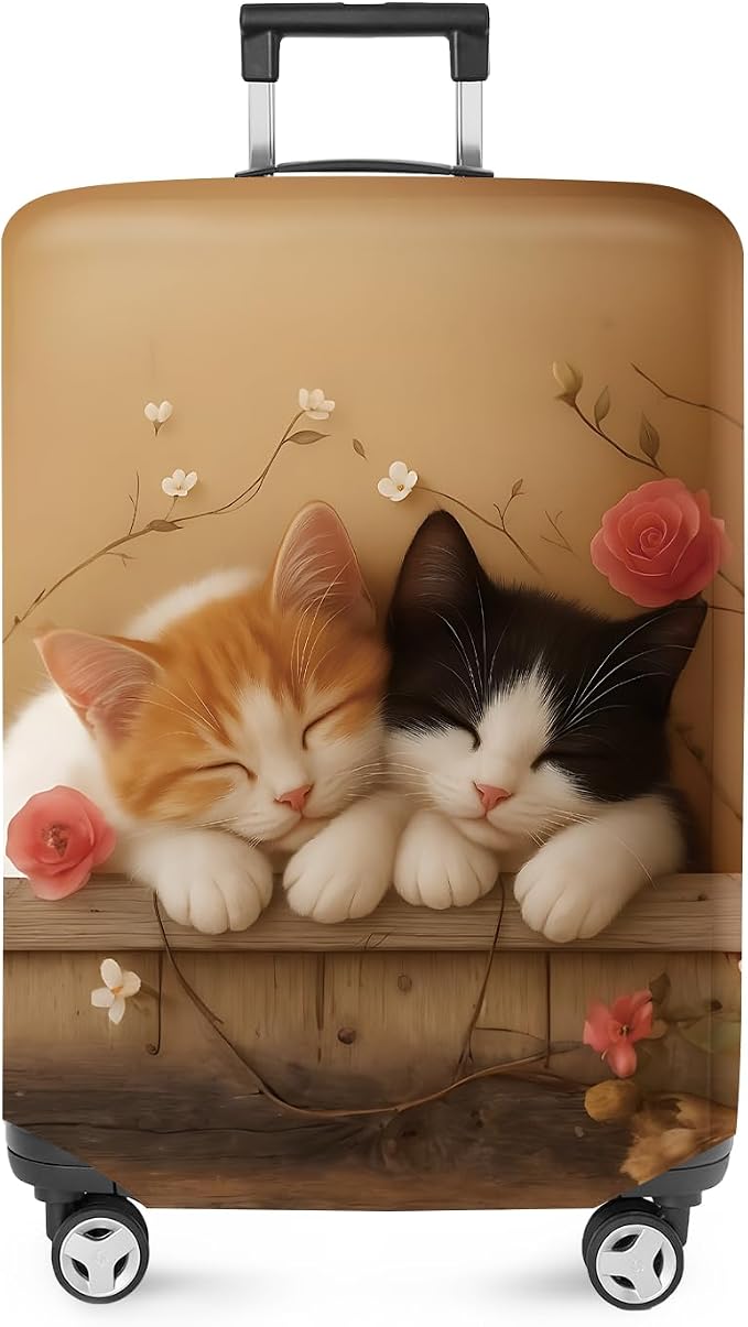 ANNA QUEEN Sleeping Cats Luggage Cover, Adorable Kitten Design by ANNAQUEEN