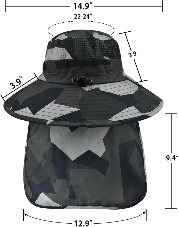 Sun Hats for Men Women Fishing Hat UPF 50+ Breathable Wide Brim Bucket Hats - Image 6