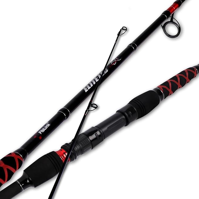 Fiblink Surf Spinning Fishing Rod 2-Piece/3-Piece Carbon Fiber Travel Fishing by Fiblink
