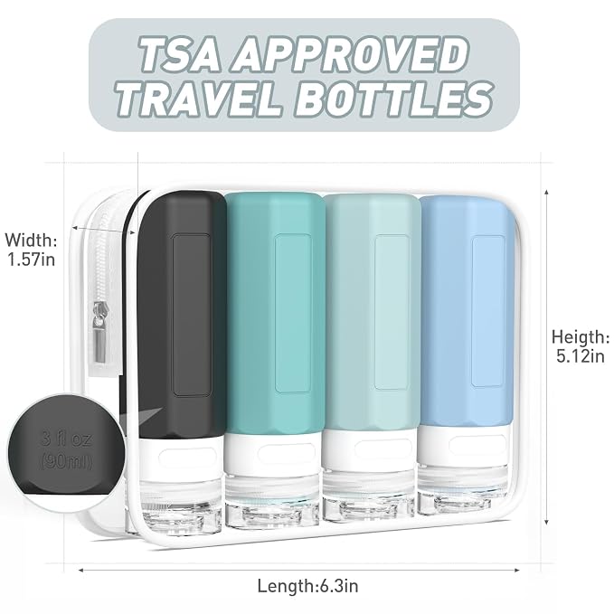 Redfly Travel Bottles for Toiletries, Tsa Approved 3oz Travel Size Containers - Image 5