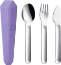 DEVICO Travel Utensils with Case, Reusable Camping Silverware Cutlery, 18/8 by DEVICO