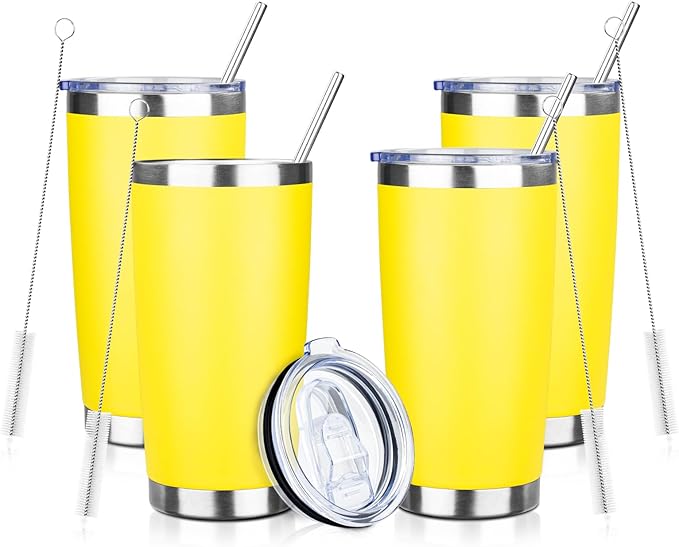 20oz Tumbler with Straw and Brush, Stainless Steel Vacuum Insulated tumbler by Unknown