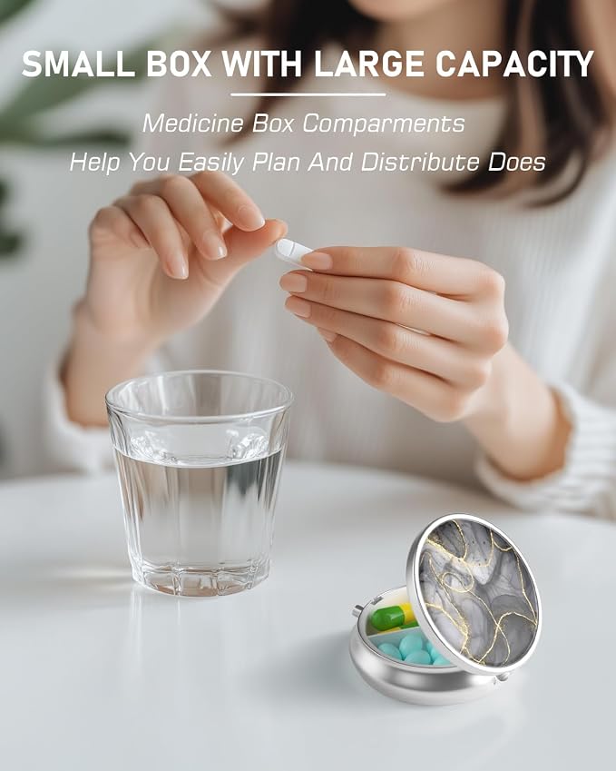 Pill Box, 3 Compartment Portable Travel Medicine Box - Image 5