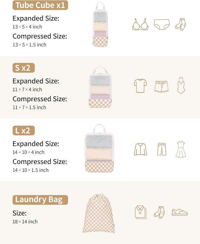 Narwey 6 Set Compression Packing Cubes - Image 4