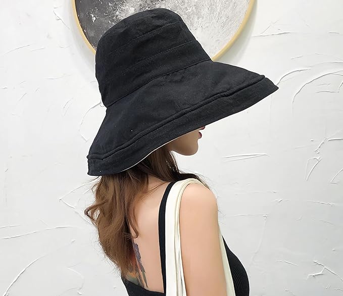 Women Wide Brim Sun Hats Metal Wired Edge Summer UV Protection Beach Fishing Hat - Image 3