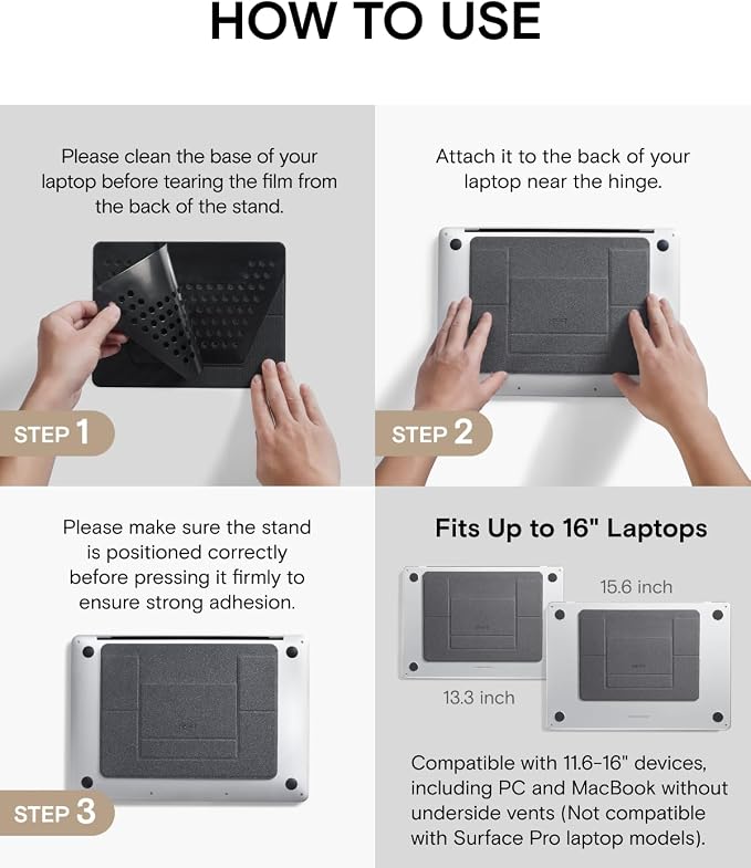 MOFT Invisible Slim Laptop Stand, Adhesive and Reusable, Adjustable Perfect - Image 8