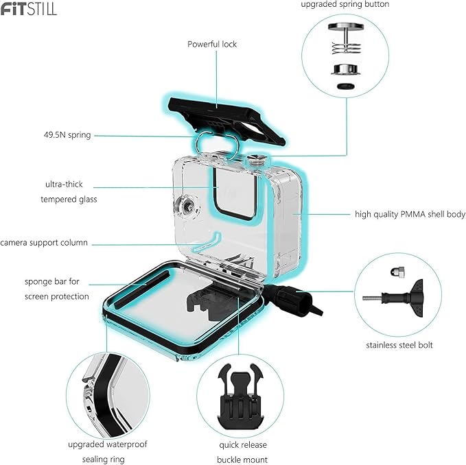 FitStill Carrying Protective Case Include 60M/196FT Underwater Waterproof - Image 2